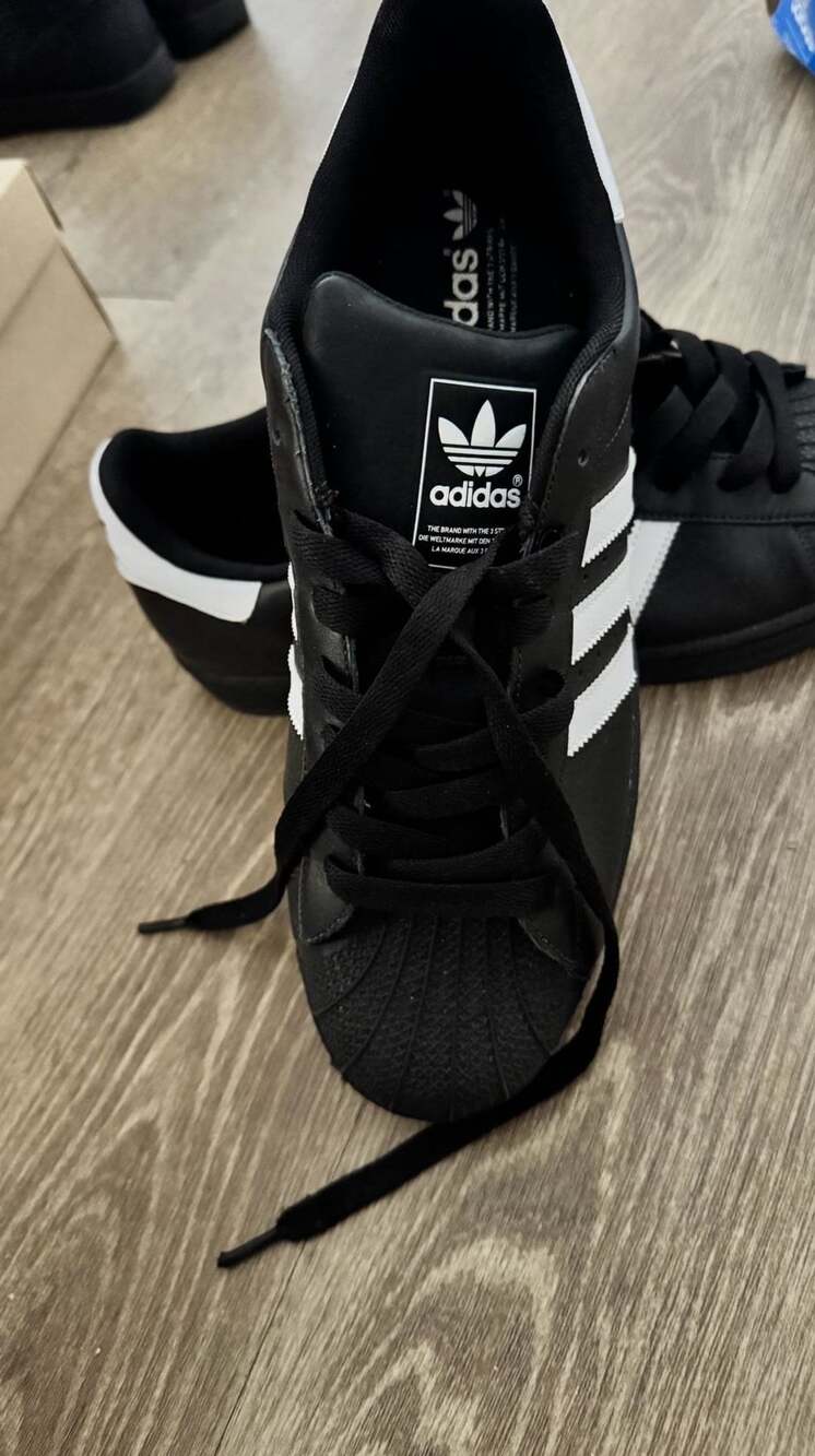 Adidas Superstar II Size 11.5 Black White Casual Sneakers